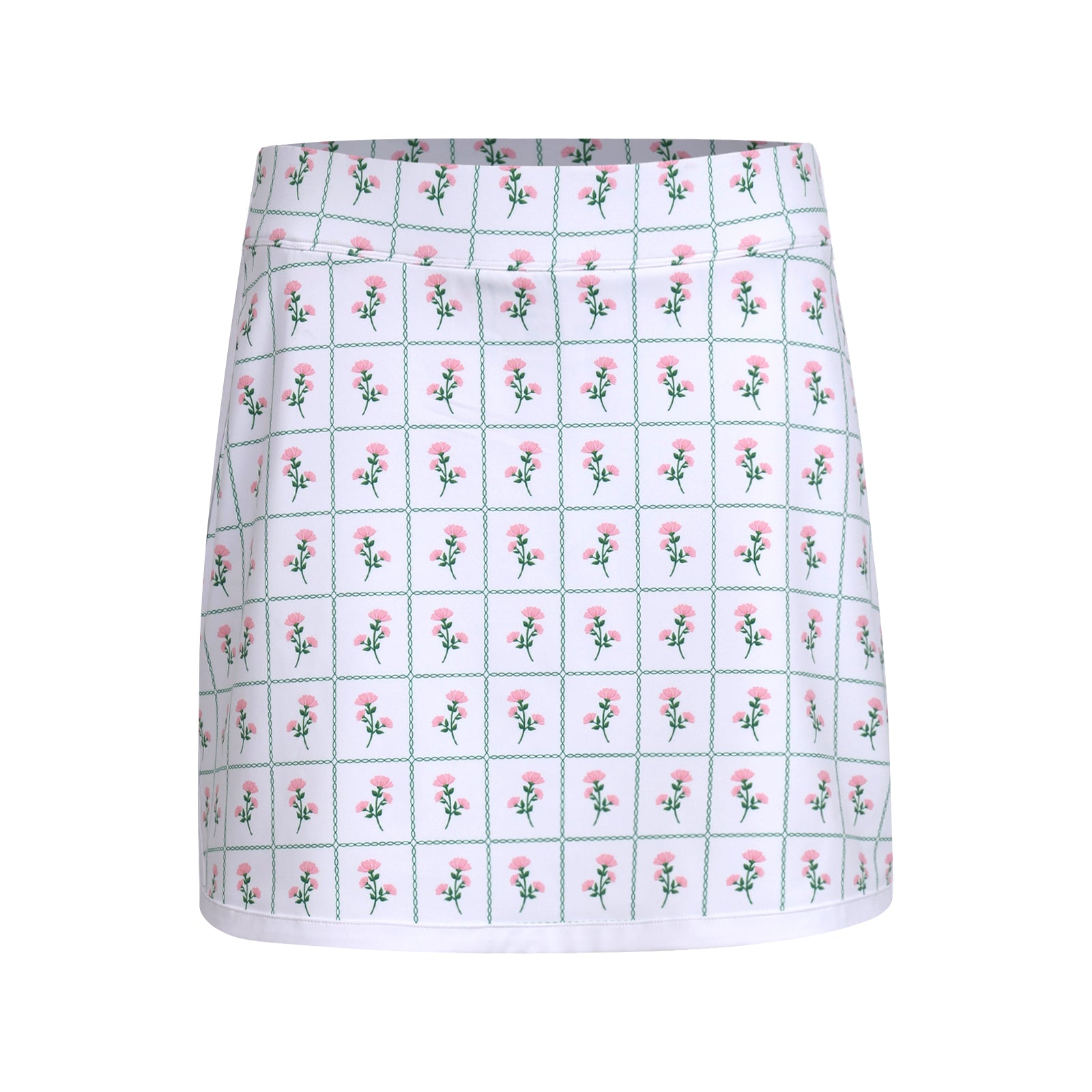 Skirt with floral pattern on a white background
