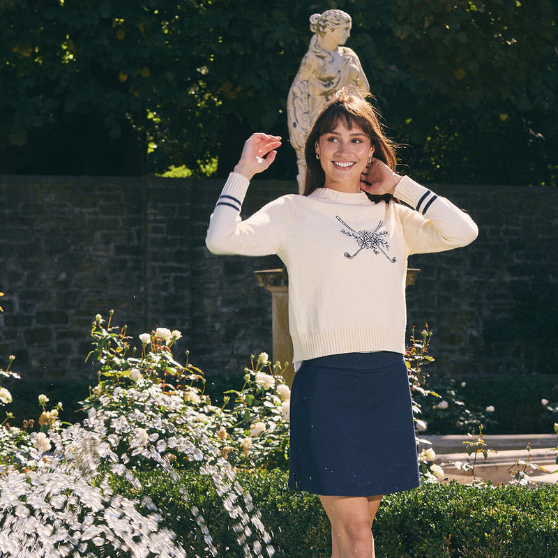 Golf Club Sweater in Ivory