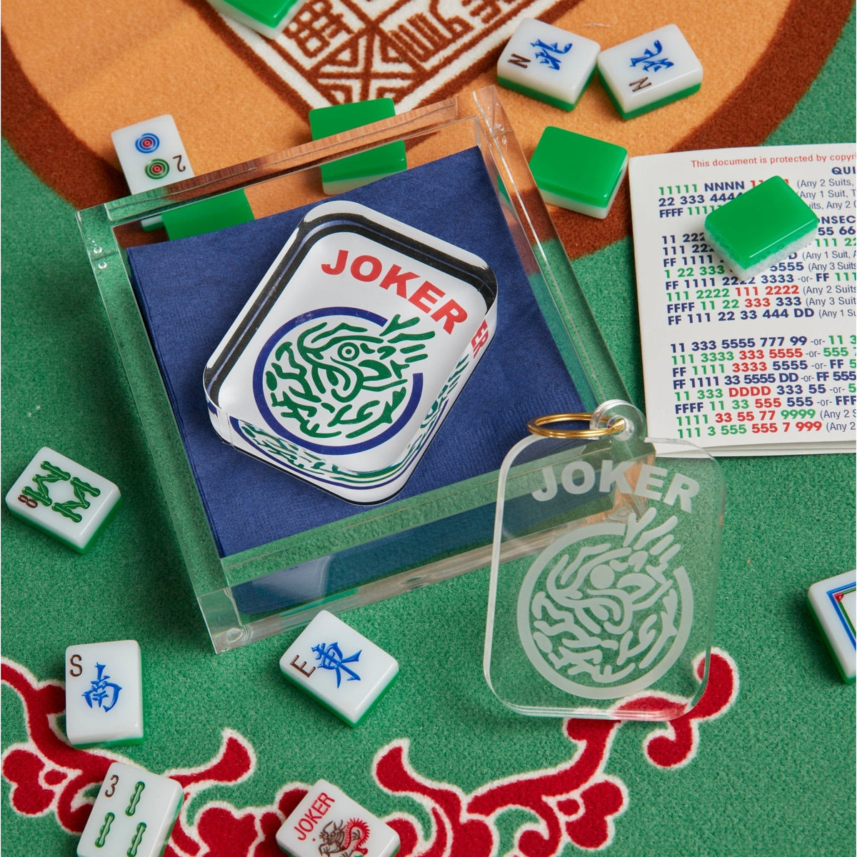 Mahjong Joker Acrylic Cocktail Napkin Holder - Midspring