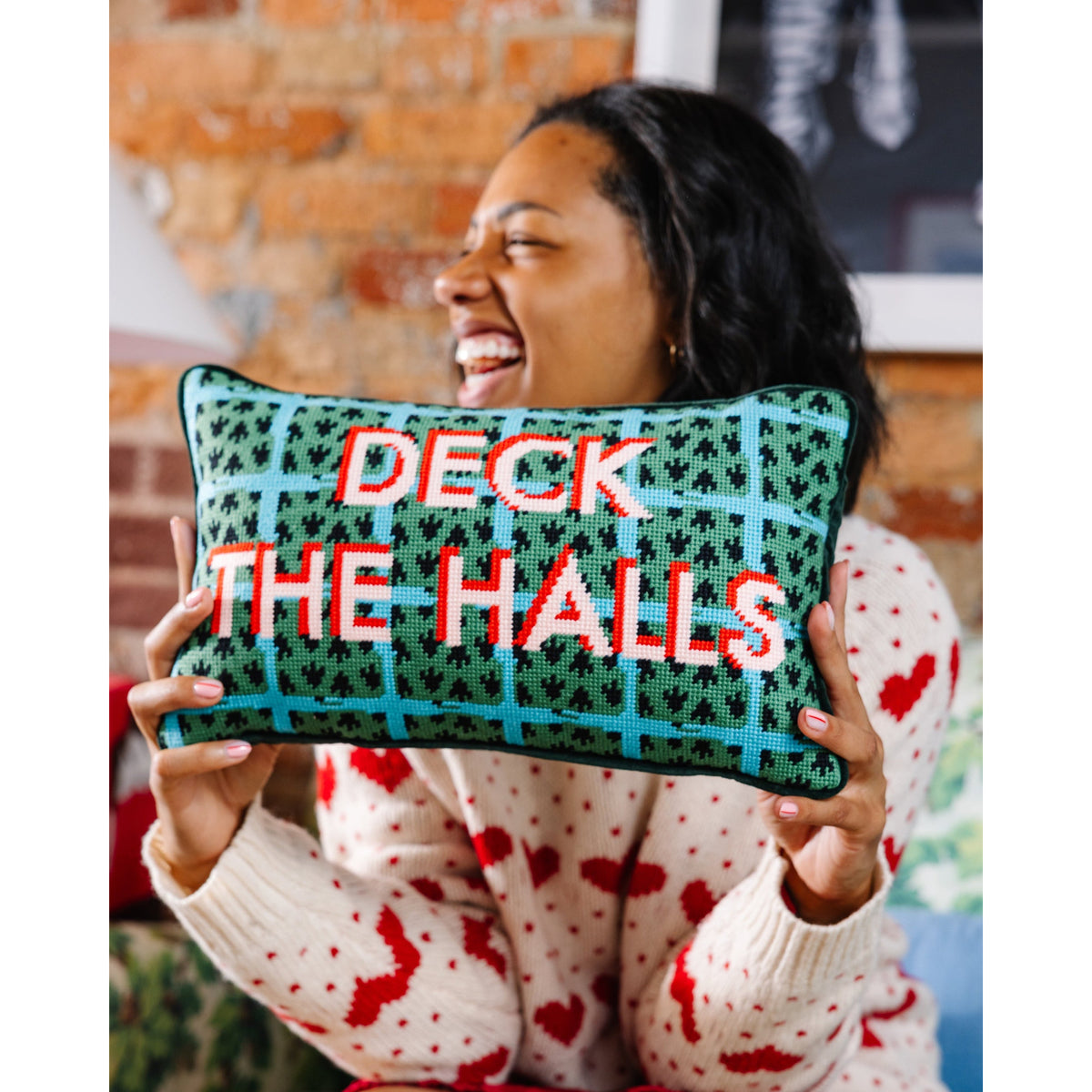 Deck the Halls Needlepoint Pillow - Midspring