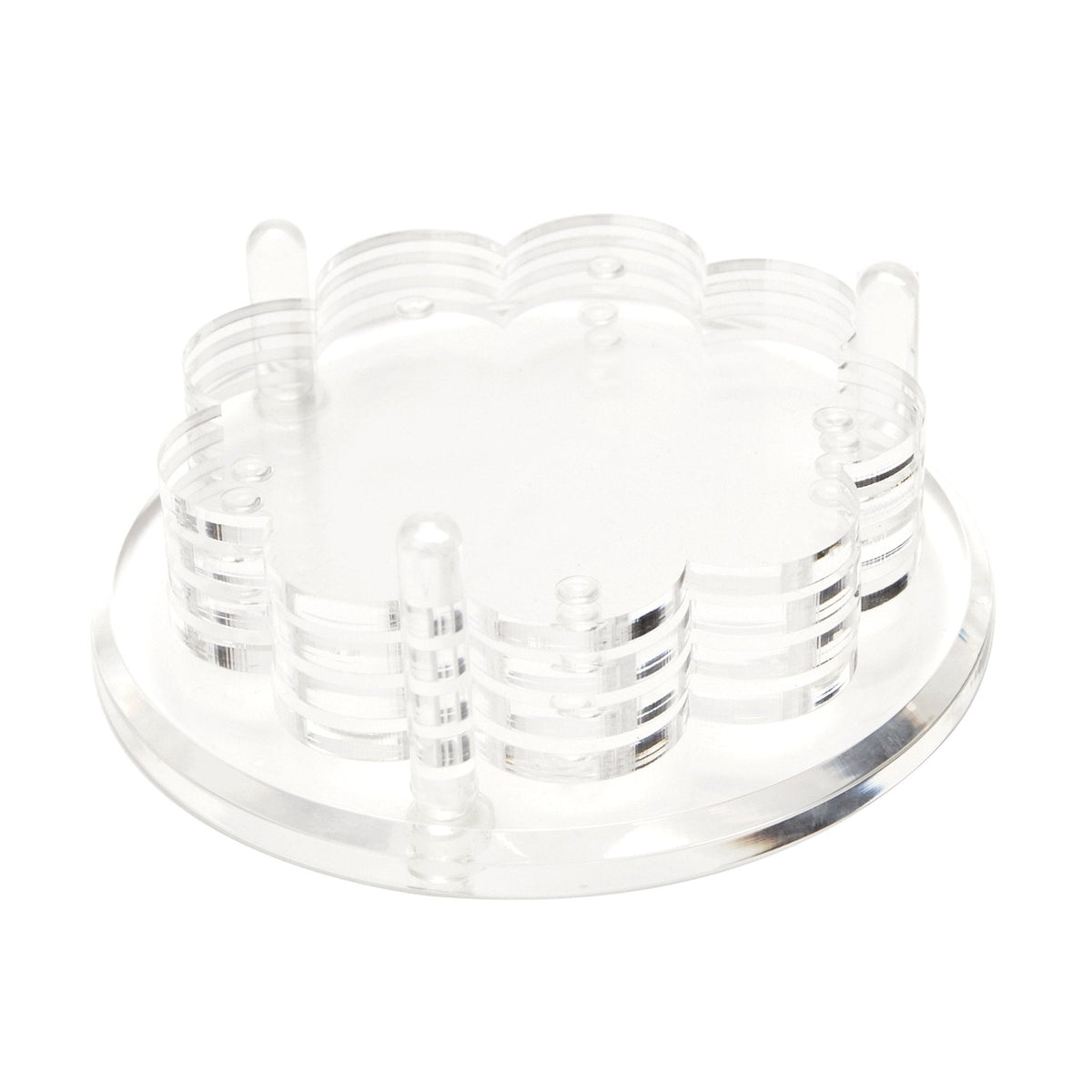 Clear Acrylic Scallop Drink Coasters - Midspring
