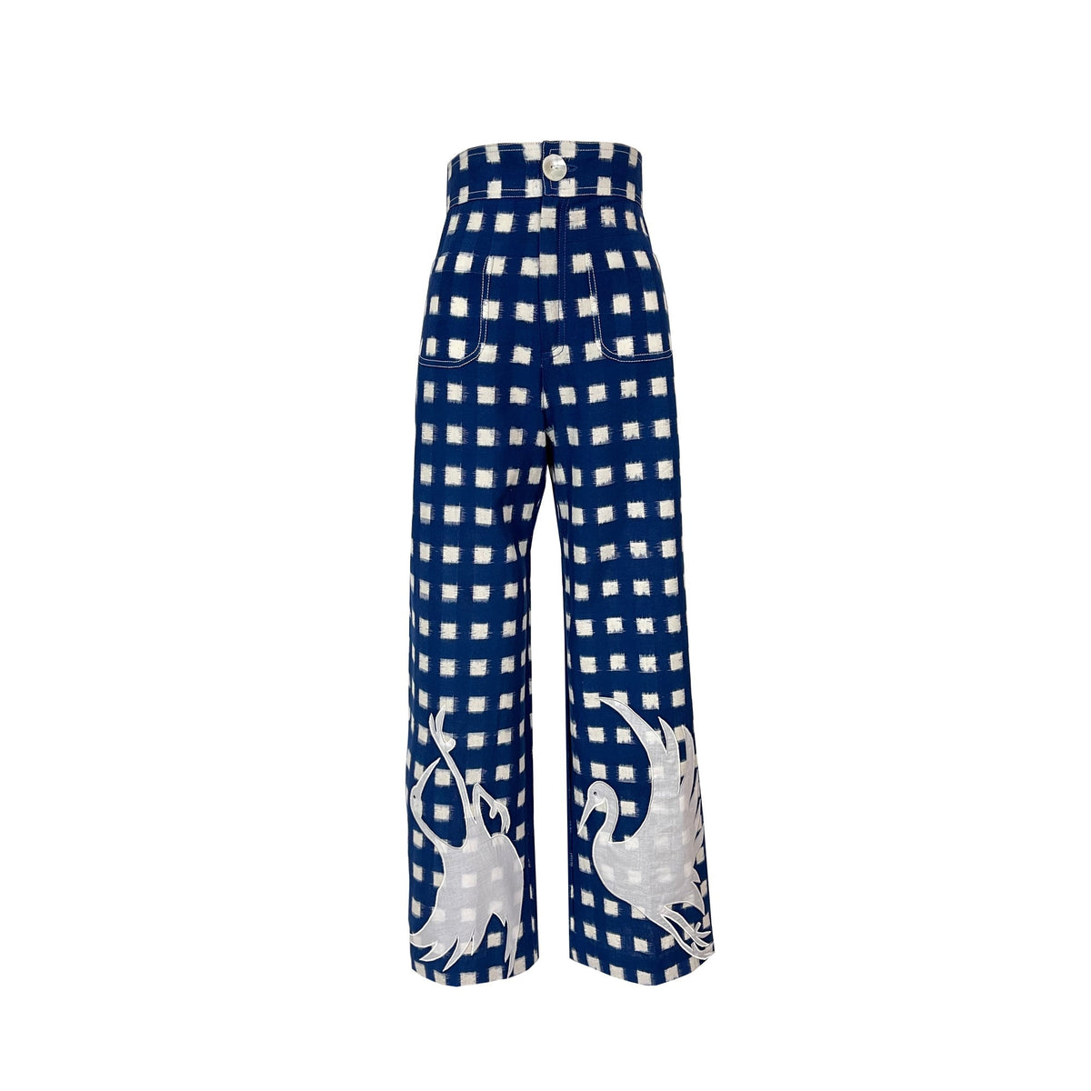 Blue Embroidered Picnic Trousers - Midspring