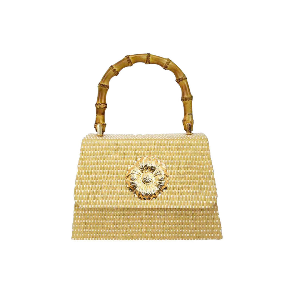 Straw Lulu Bag with Bamboo Handle - Midspring