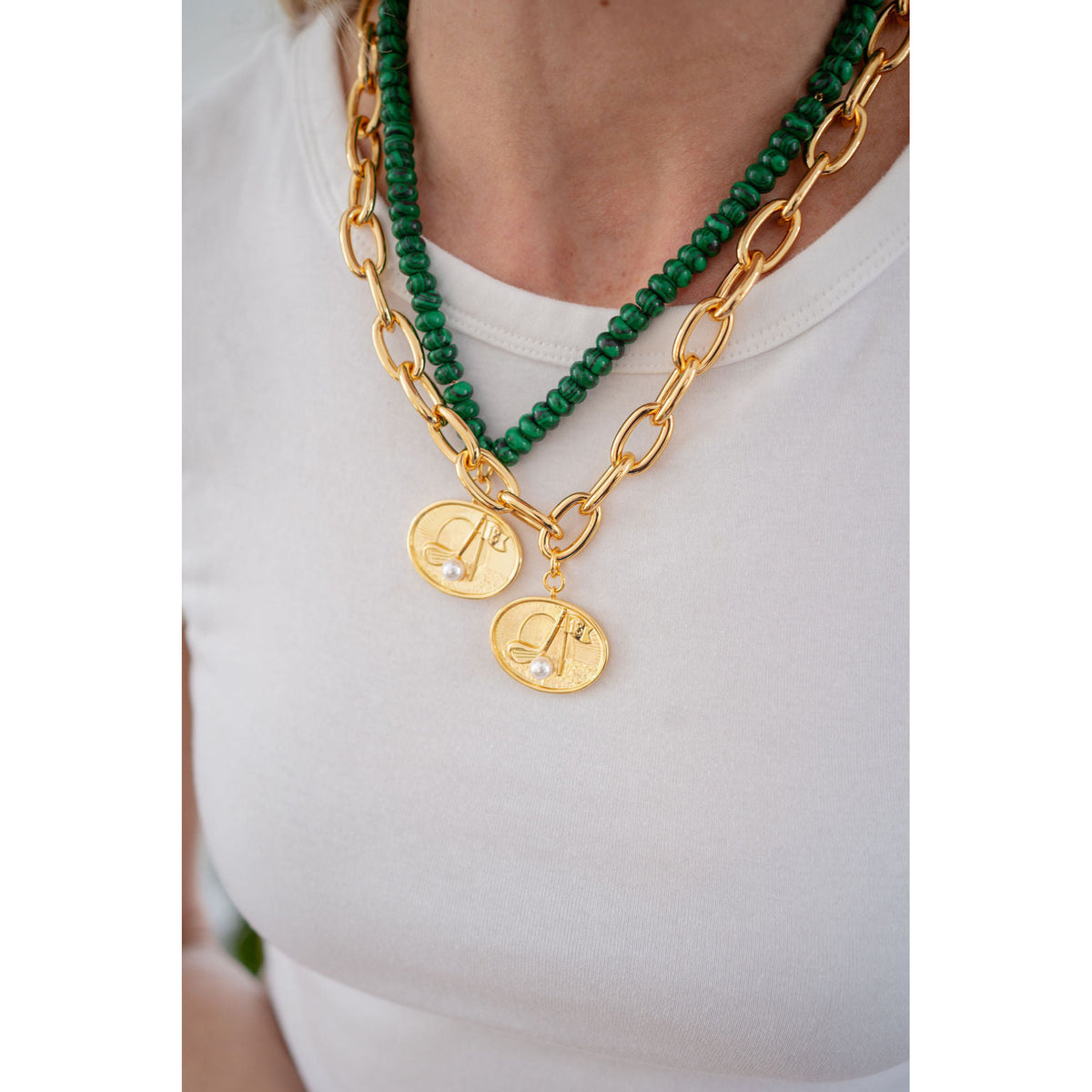 Golf Pendant Necklace - 18K Gold Plated - Midspring