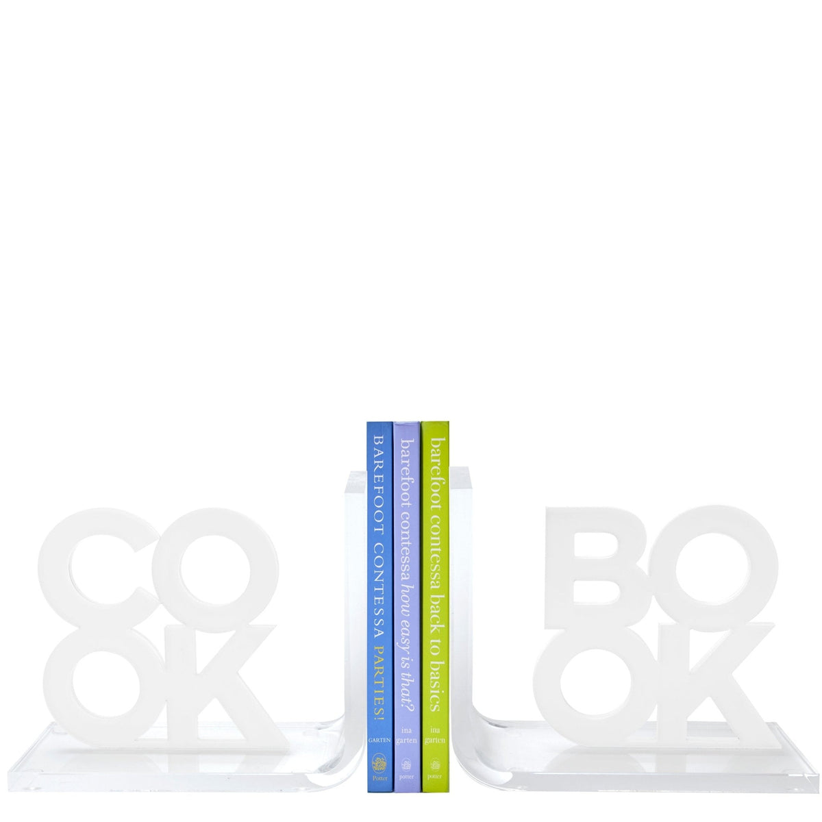 White Cook &amp; Book Acrylic Bookends - Midspring