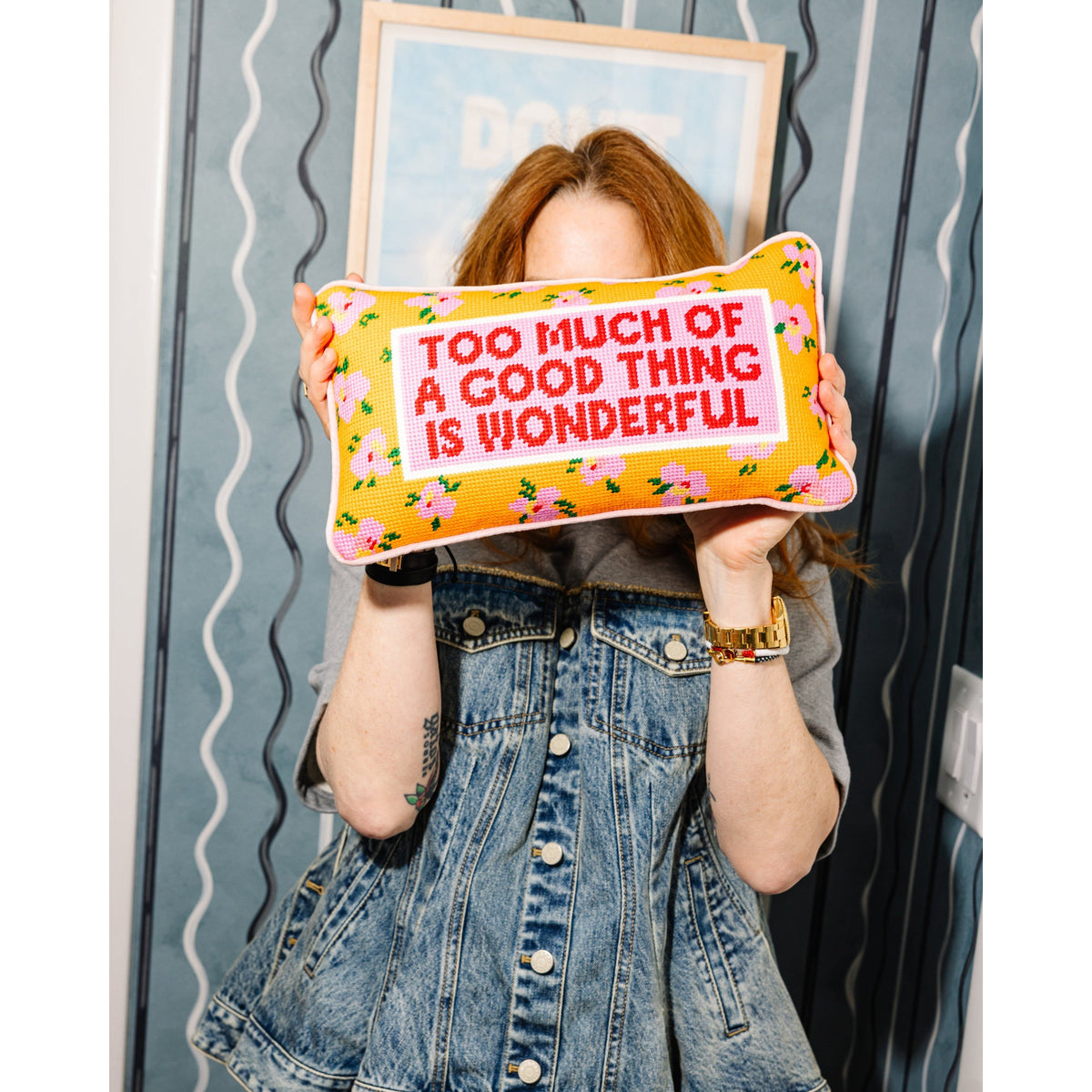 Too Much Needlepoint Pillow - Midspring