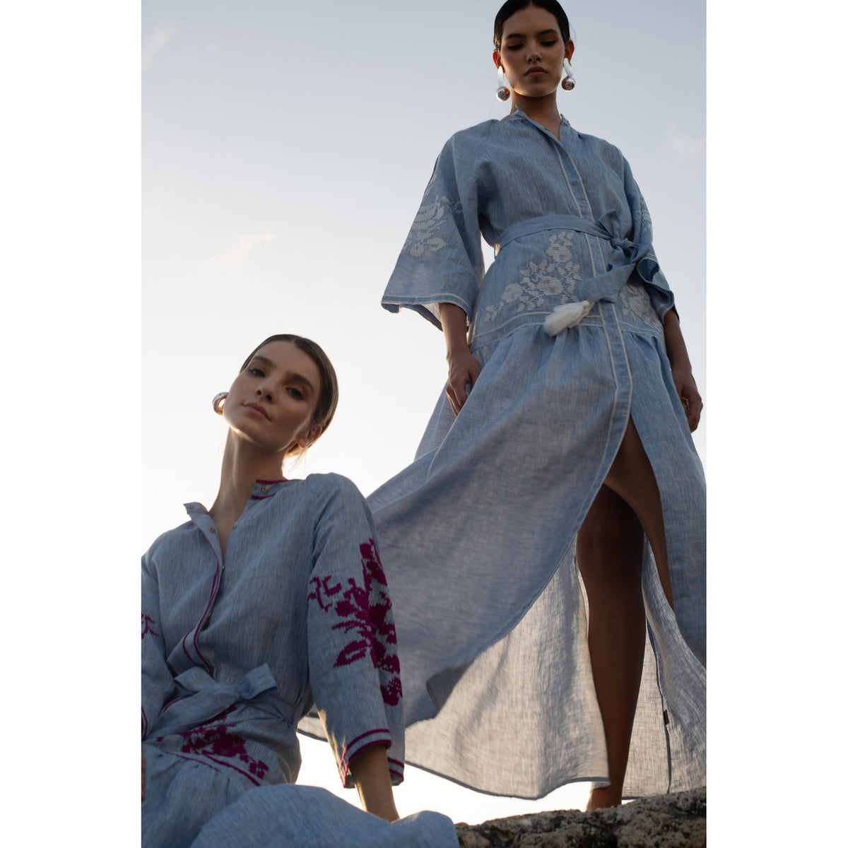 Light Denim Swan Dress - Midspring