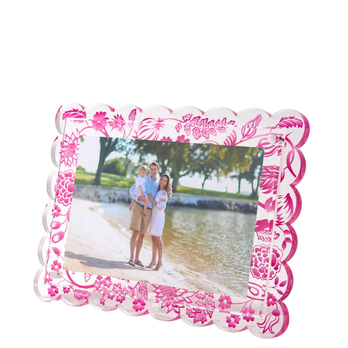 Pink Toile Acrylic Scallop Frame - Midspring
