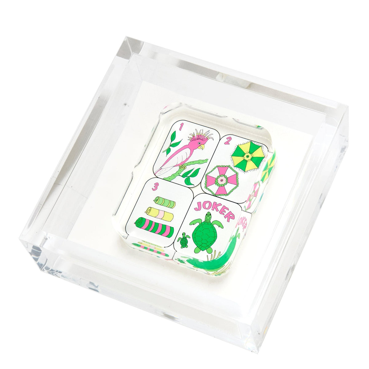 Palm Beach Mahjong Tiles Acrylic Cocktail Napkin Holder - Midspring