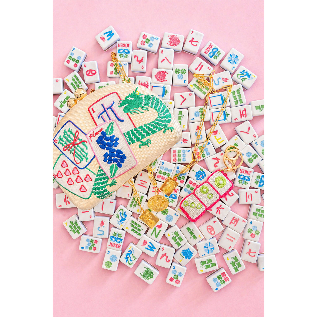 Mahjong Clutch - Embroidered - Midspring