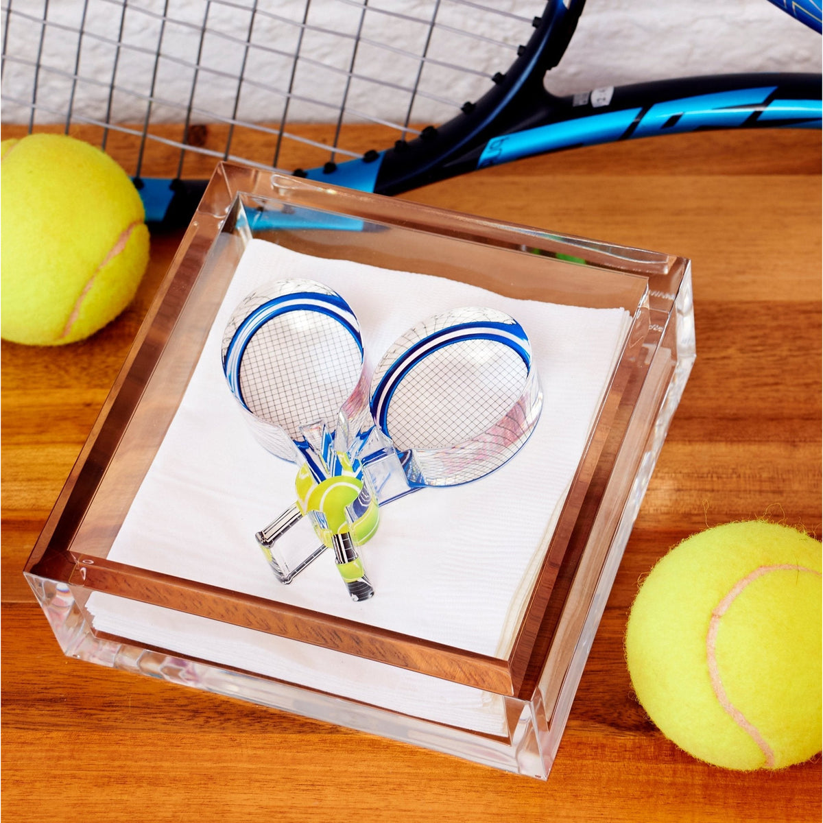 Tennis Racquets Acrylic Cocktail Napkin Holder - Midspring