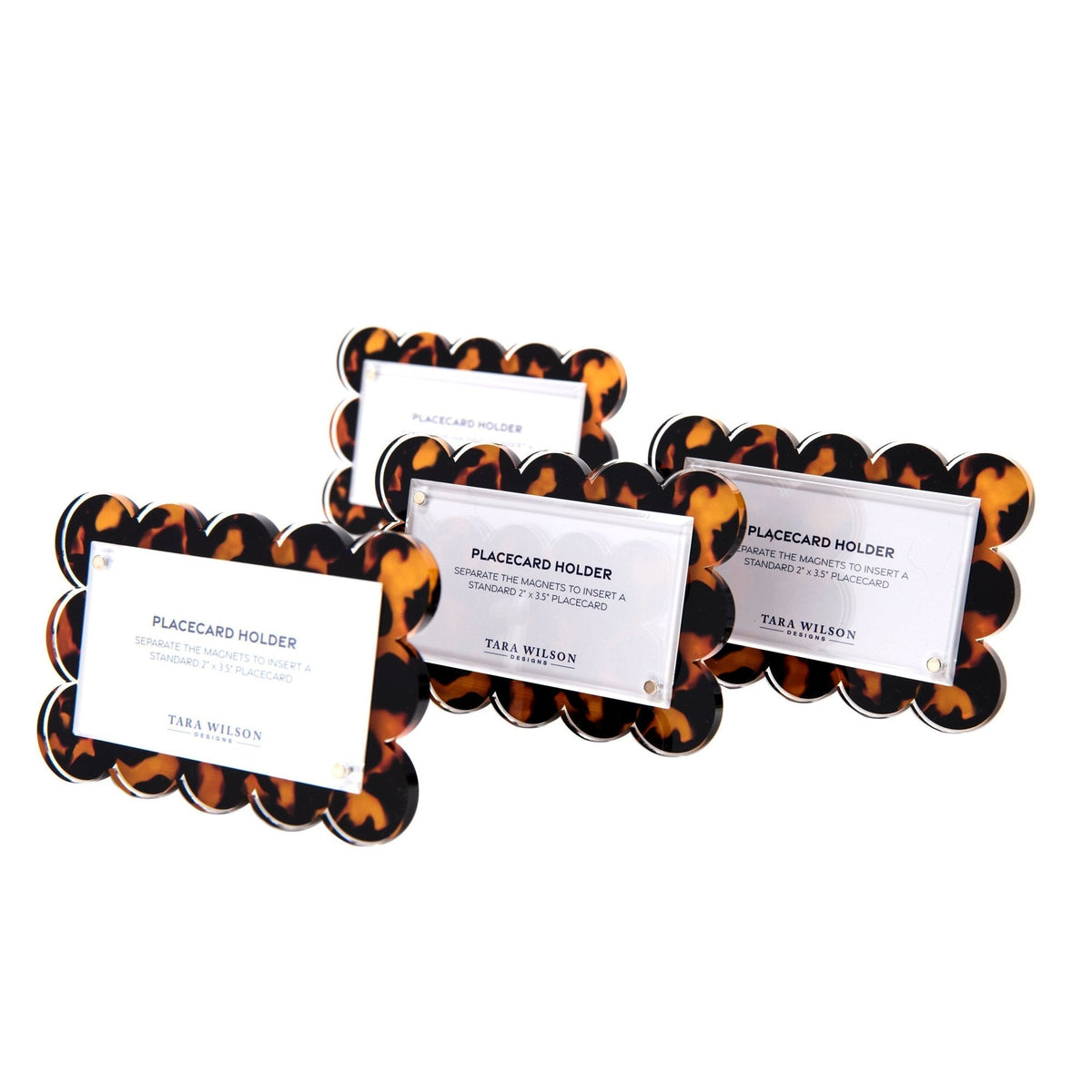 Tortoise Acrylic Scallop Place Card Holder (Set of 4) - Midspring