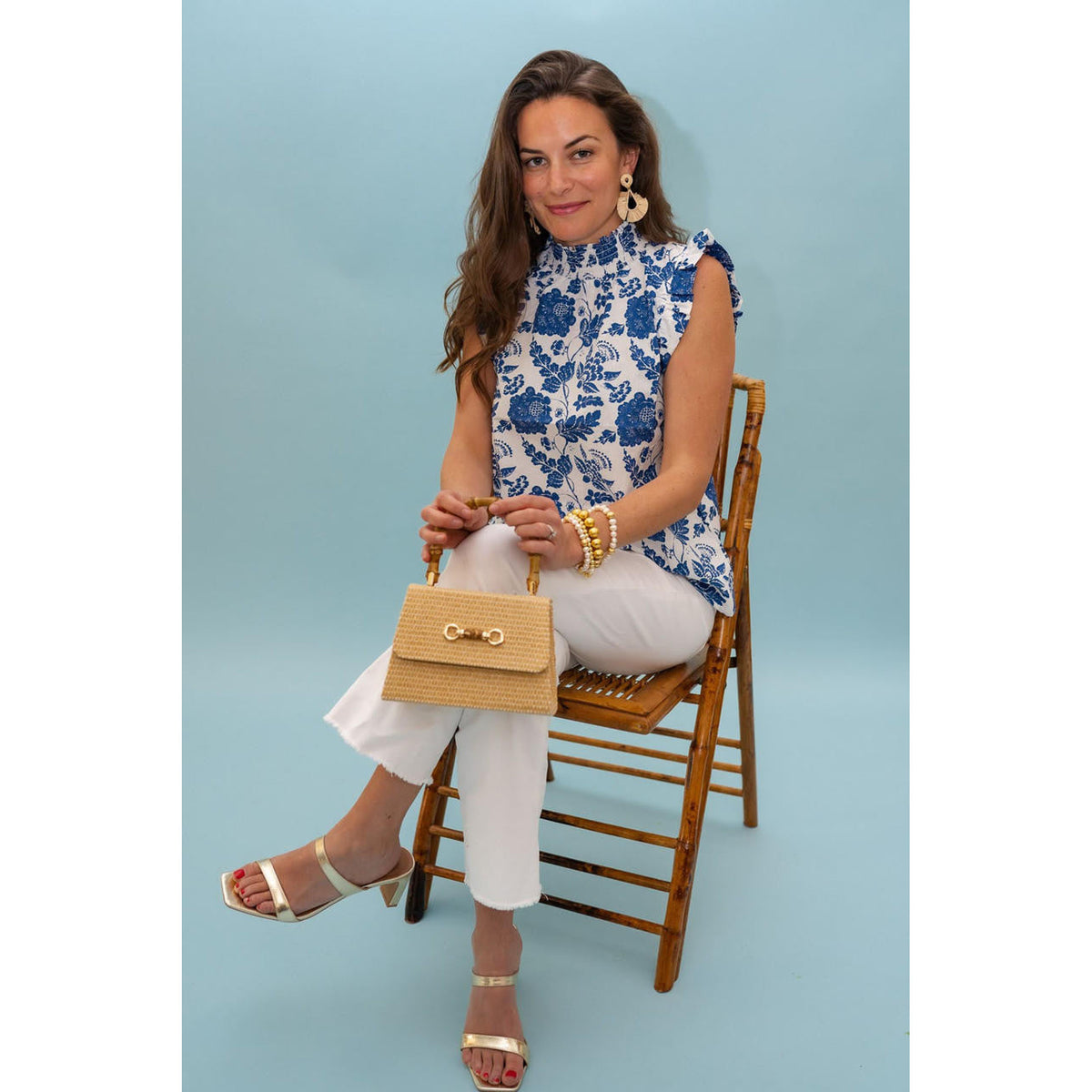 Straw Lulu Bag with Bamboo Handle - Midspring