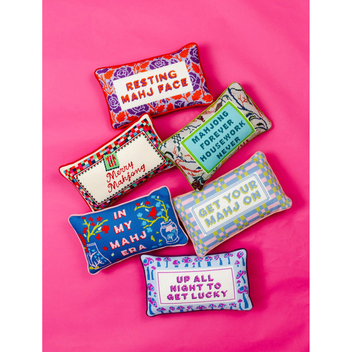 In My Mahj Era Needlepoint Pillow - Midspring