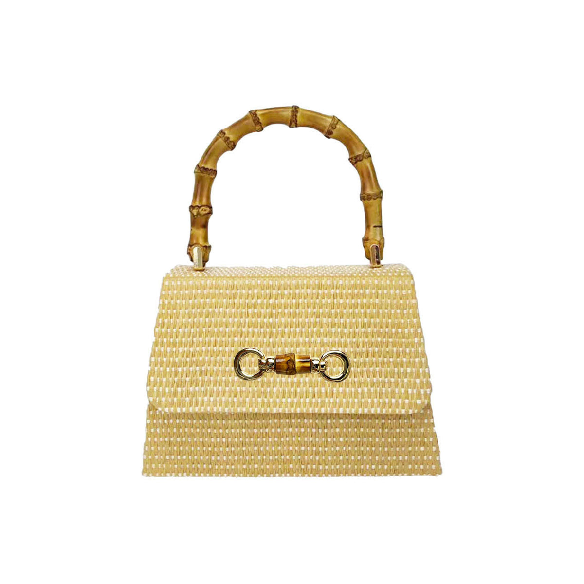Straw Lulu Bag with Bamboo Handle - Midspring