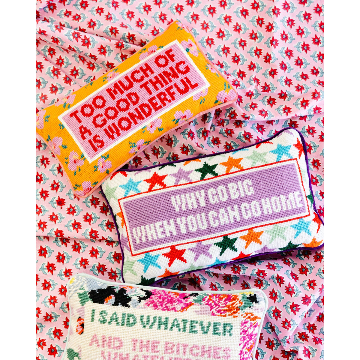 Too Much Needlepoint Pillow - Midspring