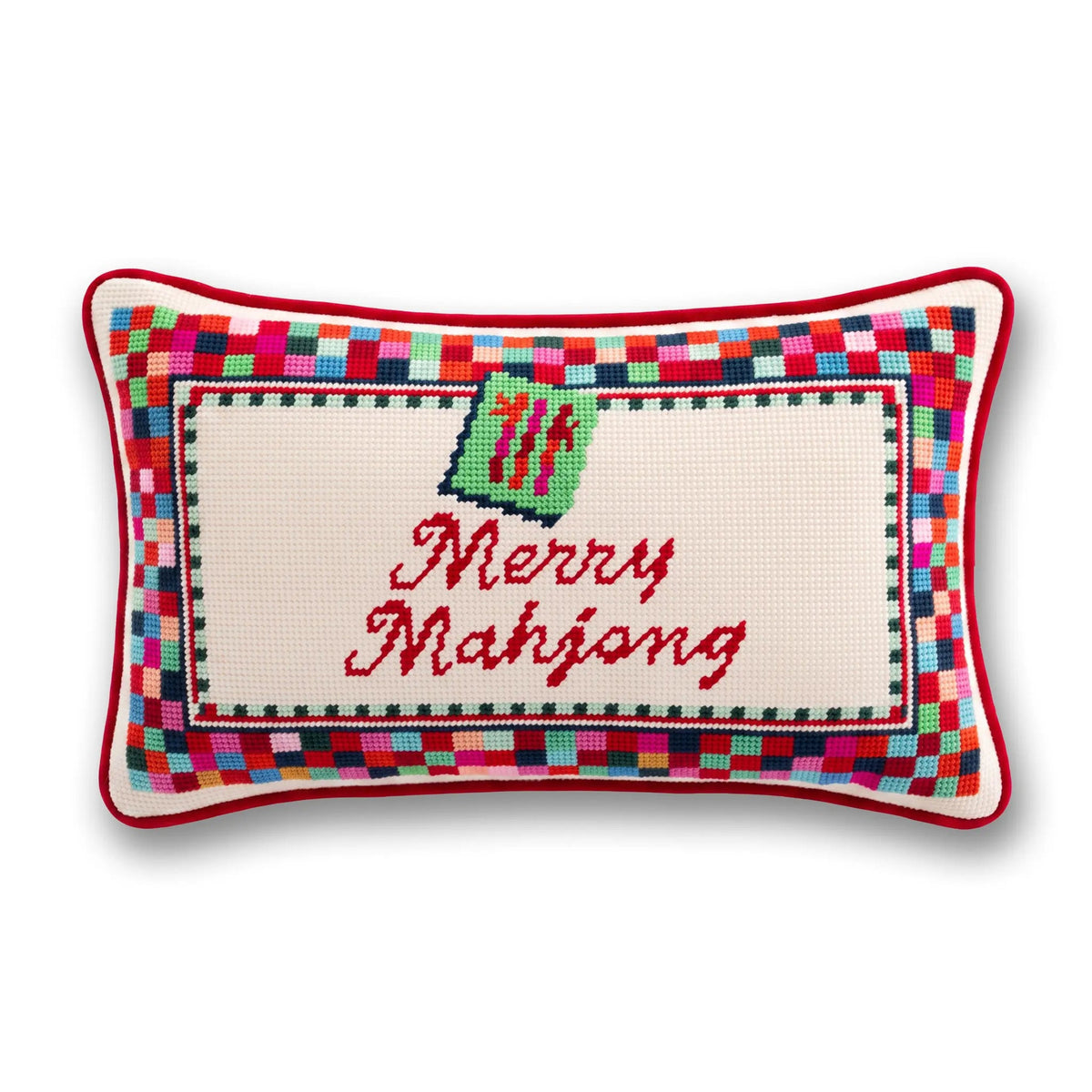 Merry Mahjong Needlepoint Pillow - Midspring