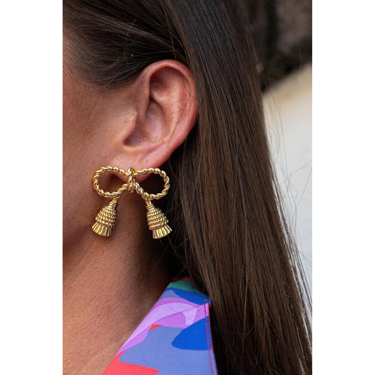 Delaney Tassel Stud Earring - 18K Gold Plated - Midspring