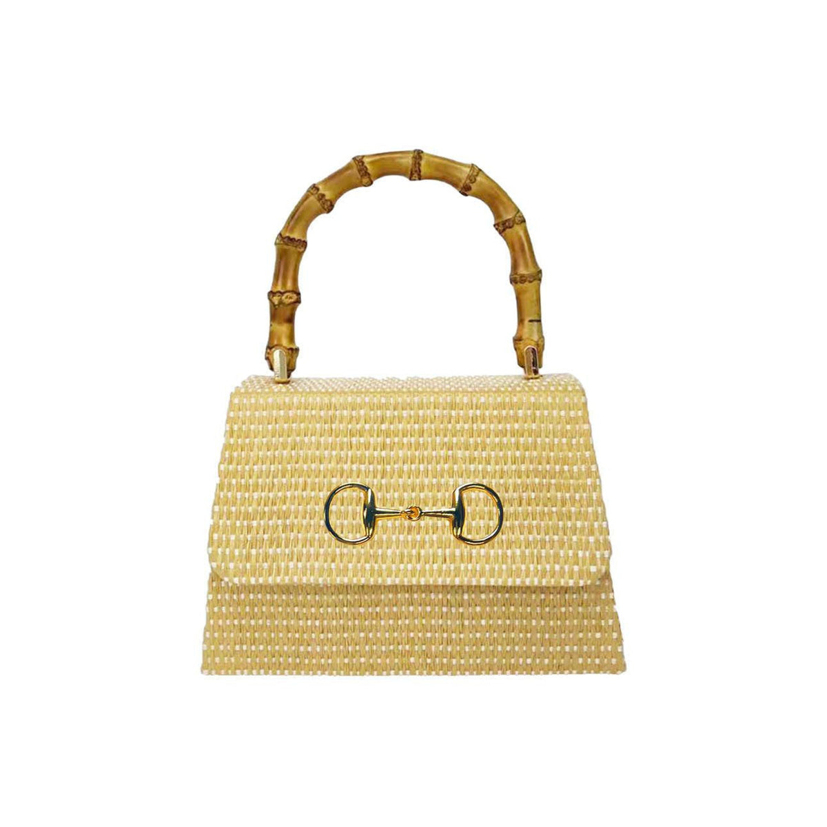 Straw Lulu Bag with Bamboo Handle - Midspring