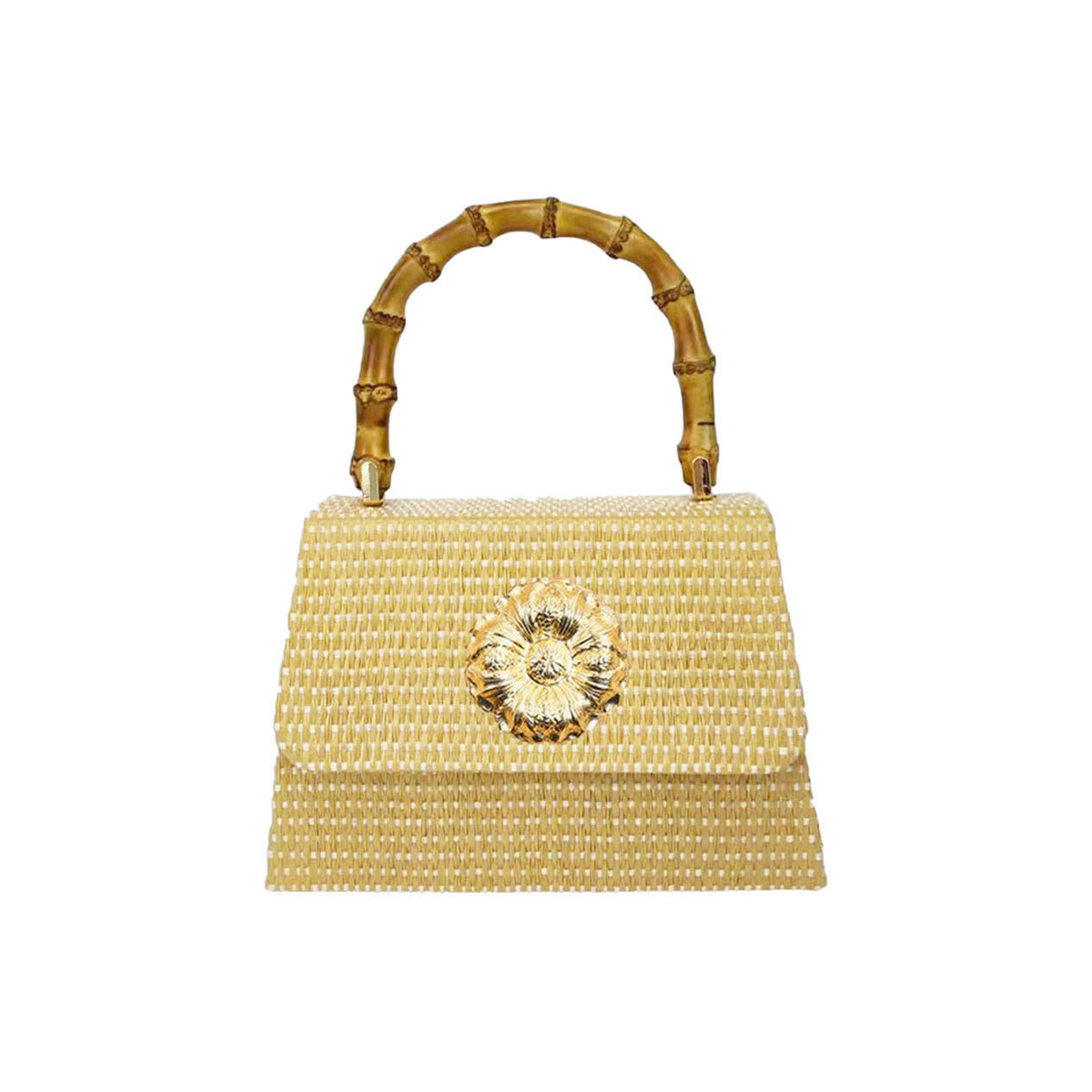 Straw Lulu Bag with Bamboo Handle - Midspring
